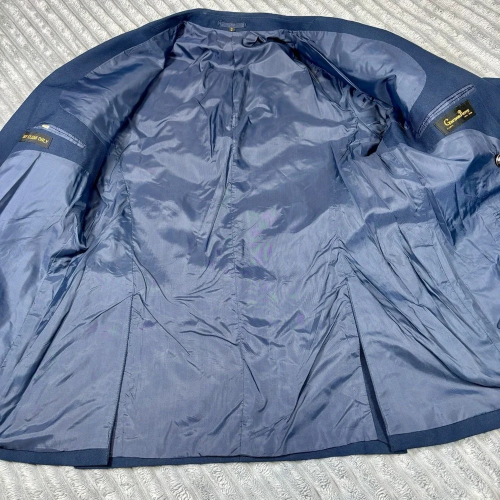 Garson‎ Pierye men's size R42 dark blue silver tone buttons w lions blazer